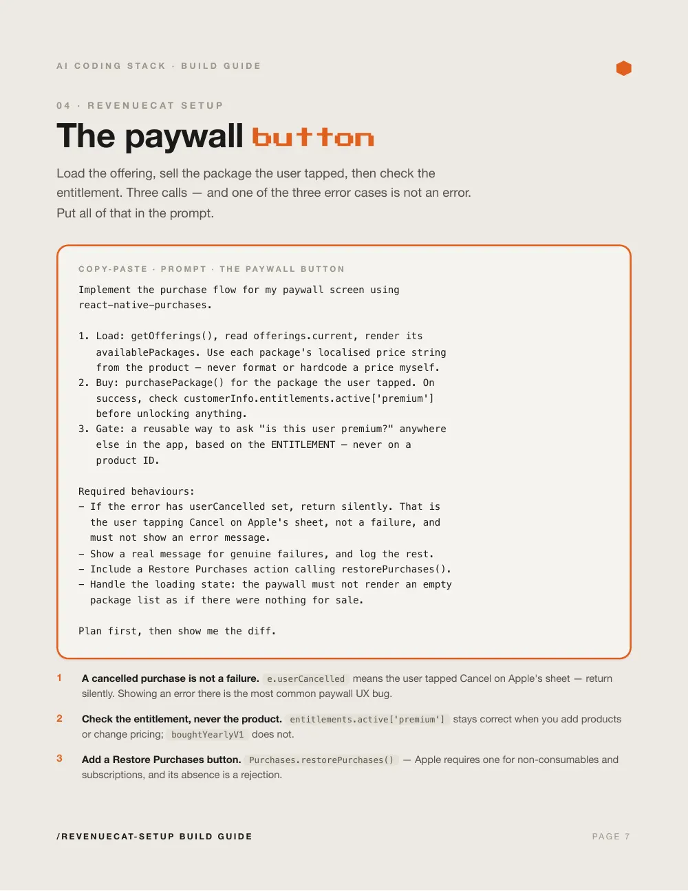 Subscriptions with RevenueCat, page 7