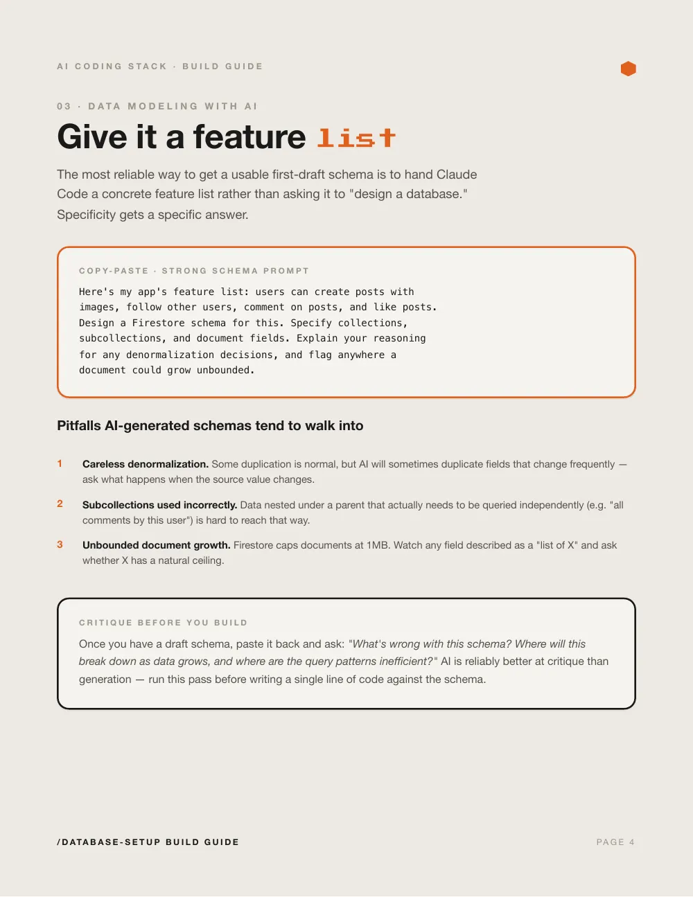 Database Setup, page 4