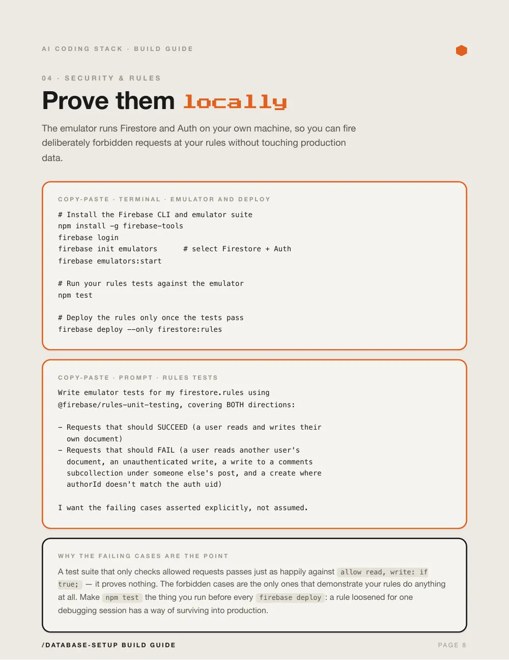 Database Setup, page 8