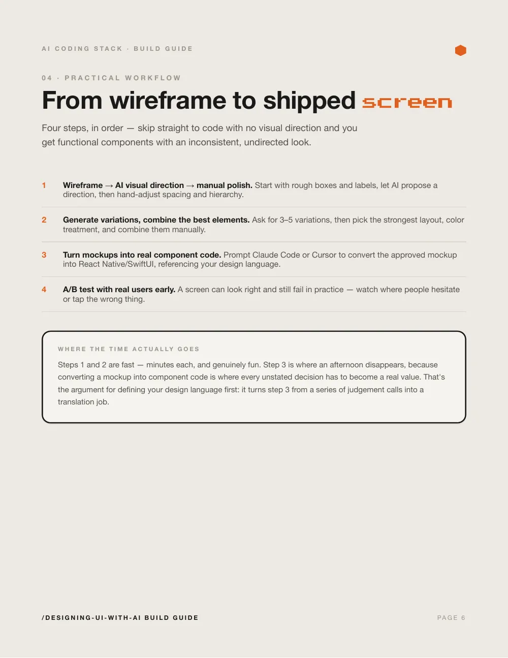Designing UI with AI, page 6